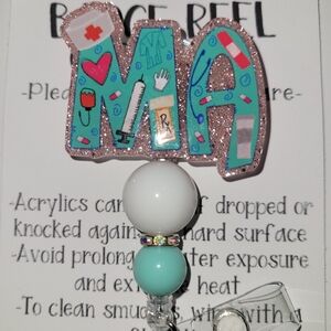 Hand Crafted Glitter Nurse Badge Reel